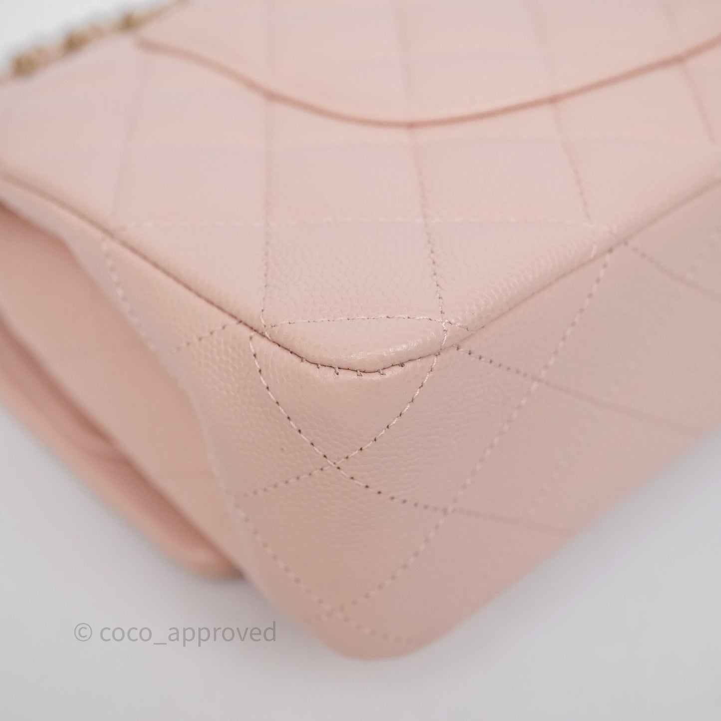 Chanel Classic M/L Medium Flap Quilted Pink Caviar Gold Hardware