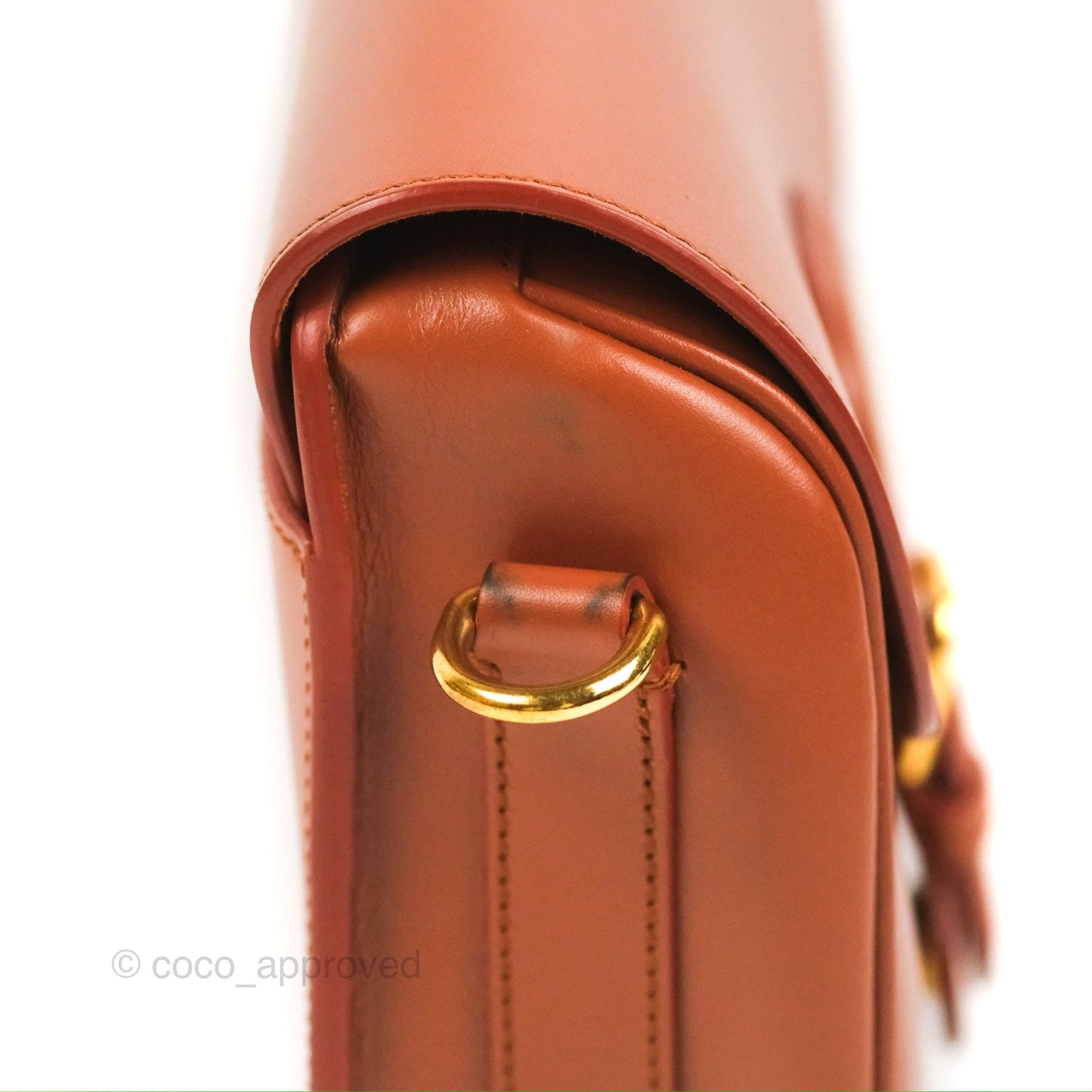 Christian Dior Medium Bobby Flap Camel Box Calfskin