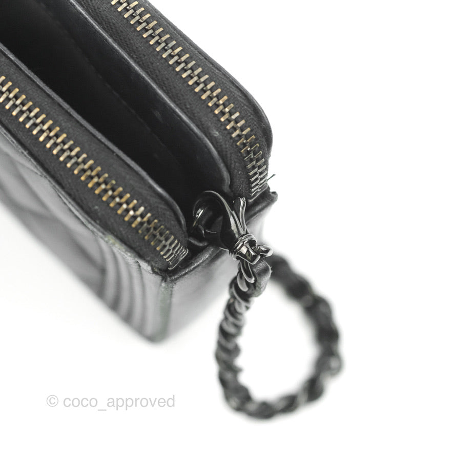 Chanel Le Boy Double Zip Wallet On Chain So Black Lambskin