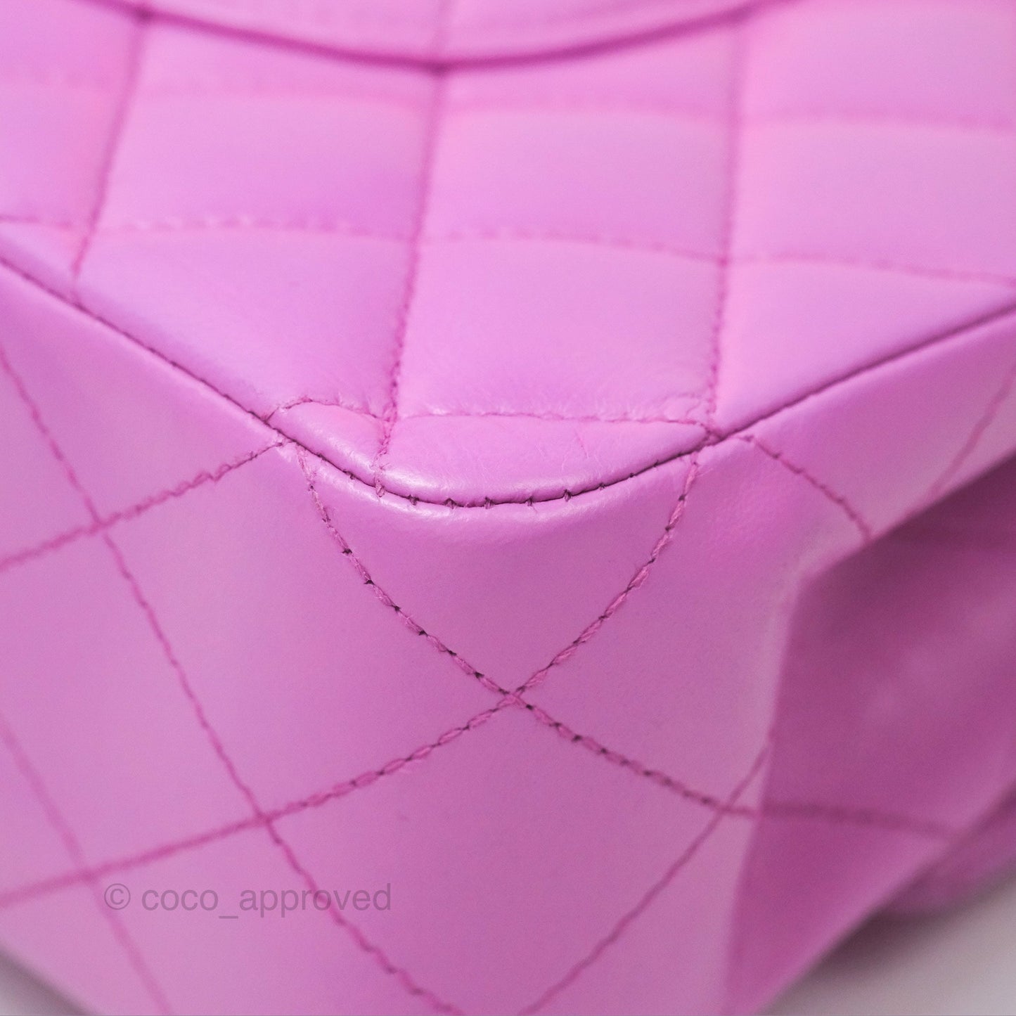Chanel Medium Classic Flap Quilted Purple Lambskin Silver Hardware