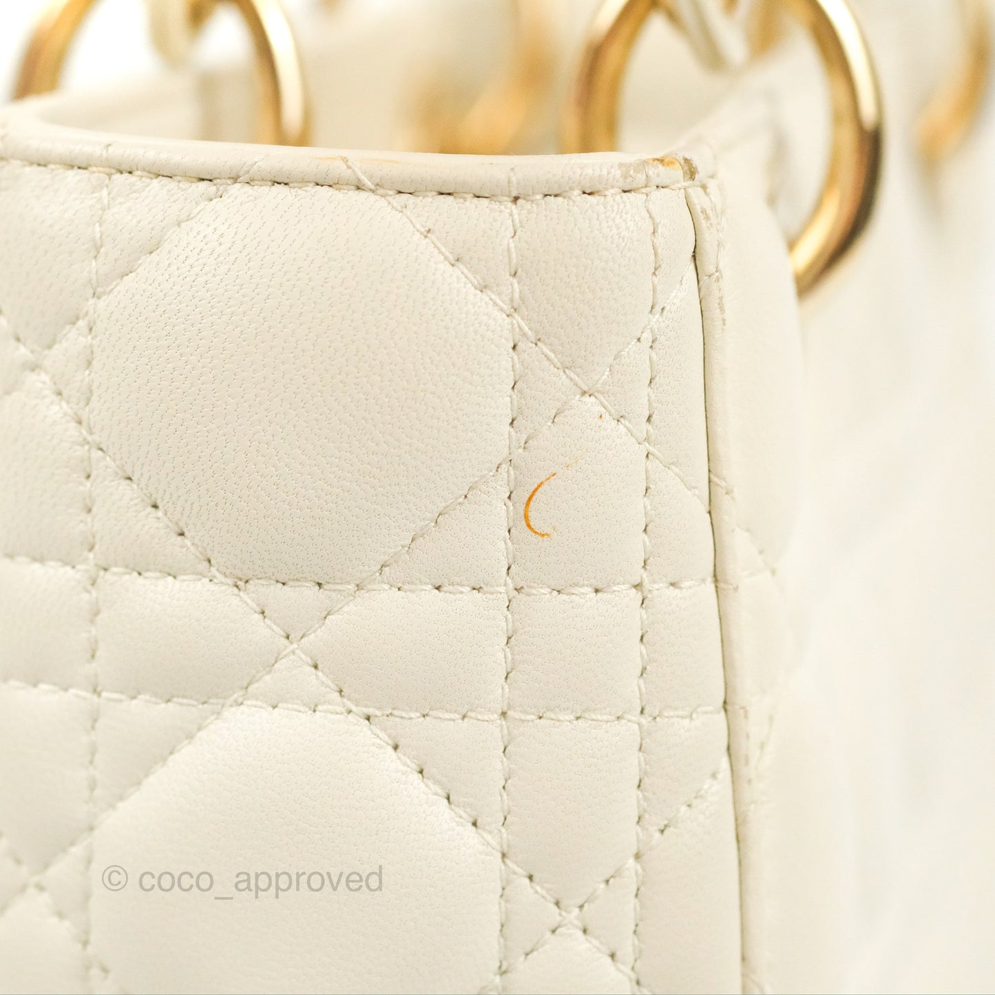 Christian Dior My ABCDior Lady Dior Bag Cannage Lambskin White Gold Hardware