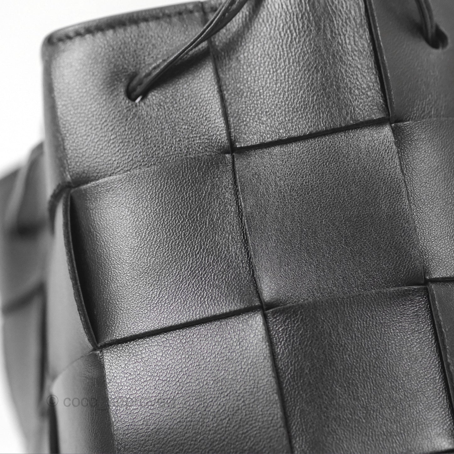 Bottega Veneta Small Cassette Bucket Bag Black Lambskin