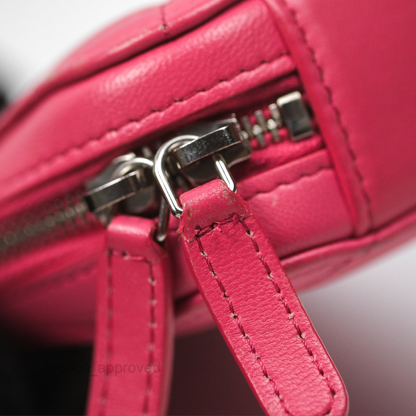 Chanel Quilted Phone Holder Pink Lambskin Silver Hardware