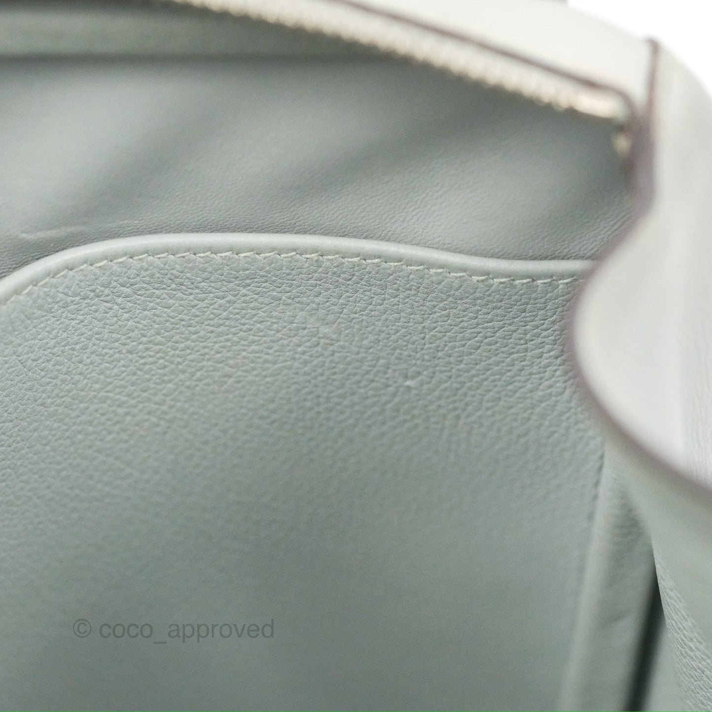 Hermès Lindy 30 Bleu Glacier Evercolor Palladium Hardware