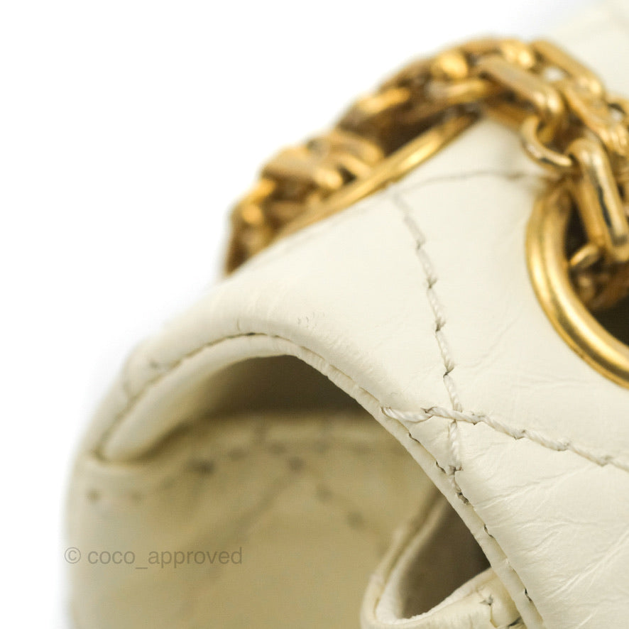Chanel Mini Reissue 224 White Ivory Aged Calfskin Aged Gold Hardware