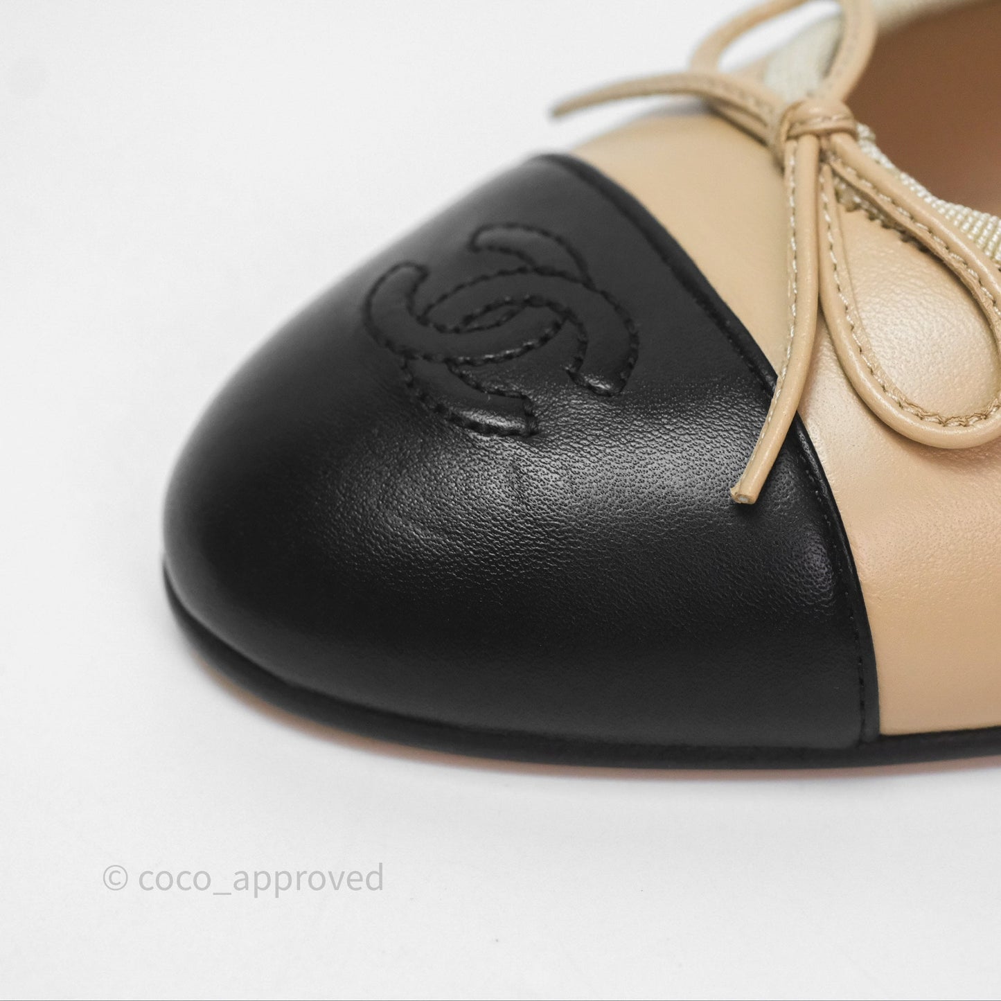 Chanel Ballerina Flats Black/Beige Size 38