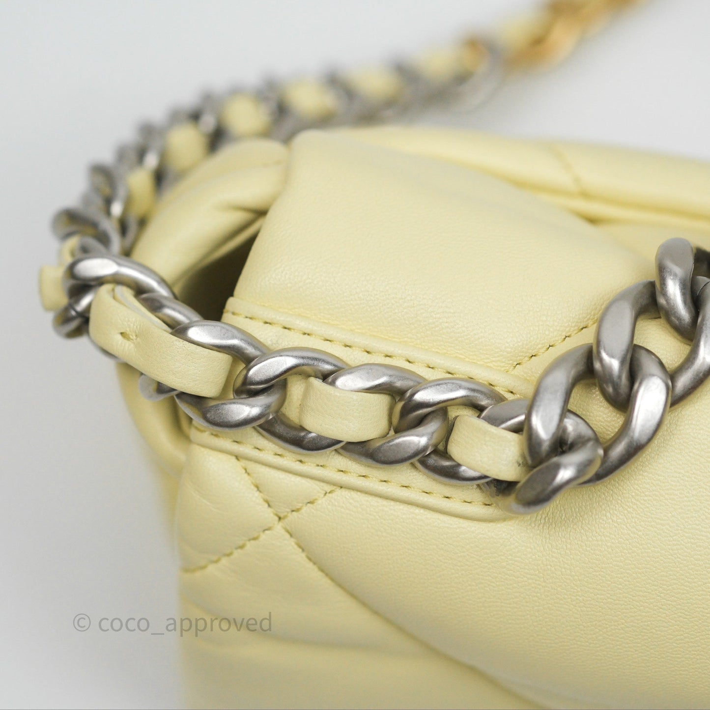 Chanel 19 Small Light Yellow Mixed Hardware