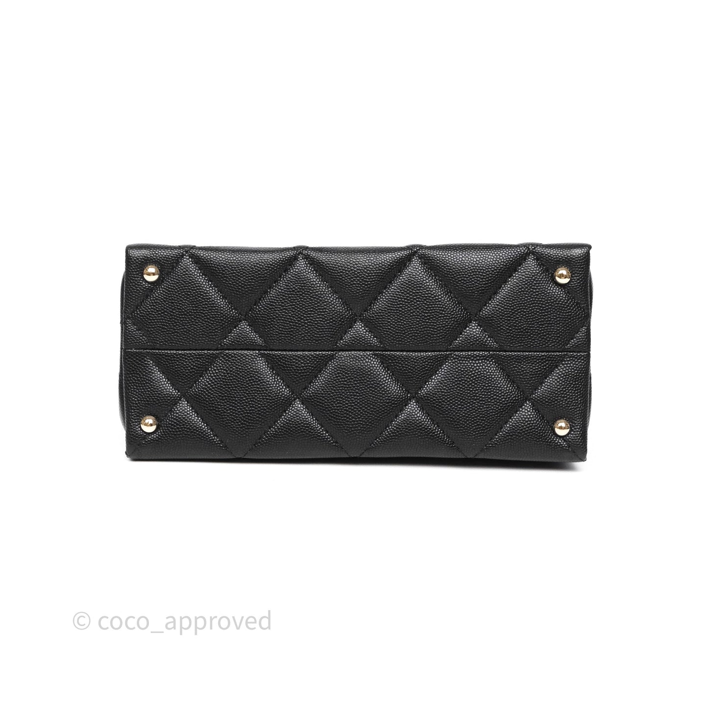 Chanel Quilted Small Top Handle Flap Bag Black Caviar Gold Hardware