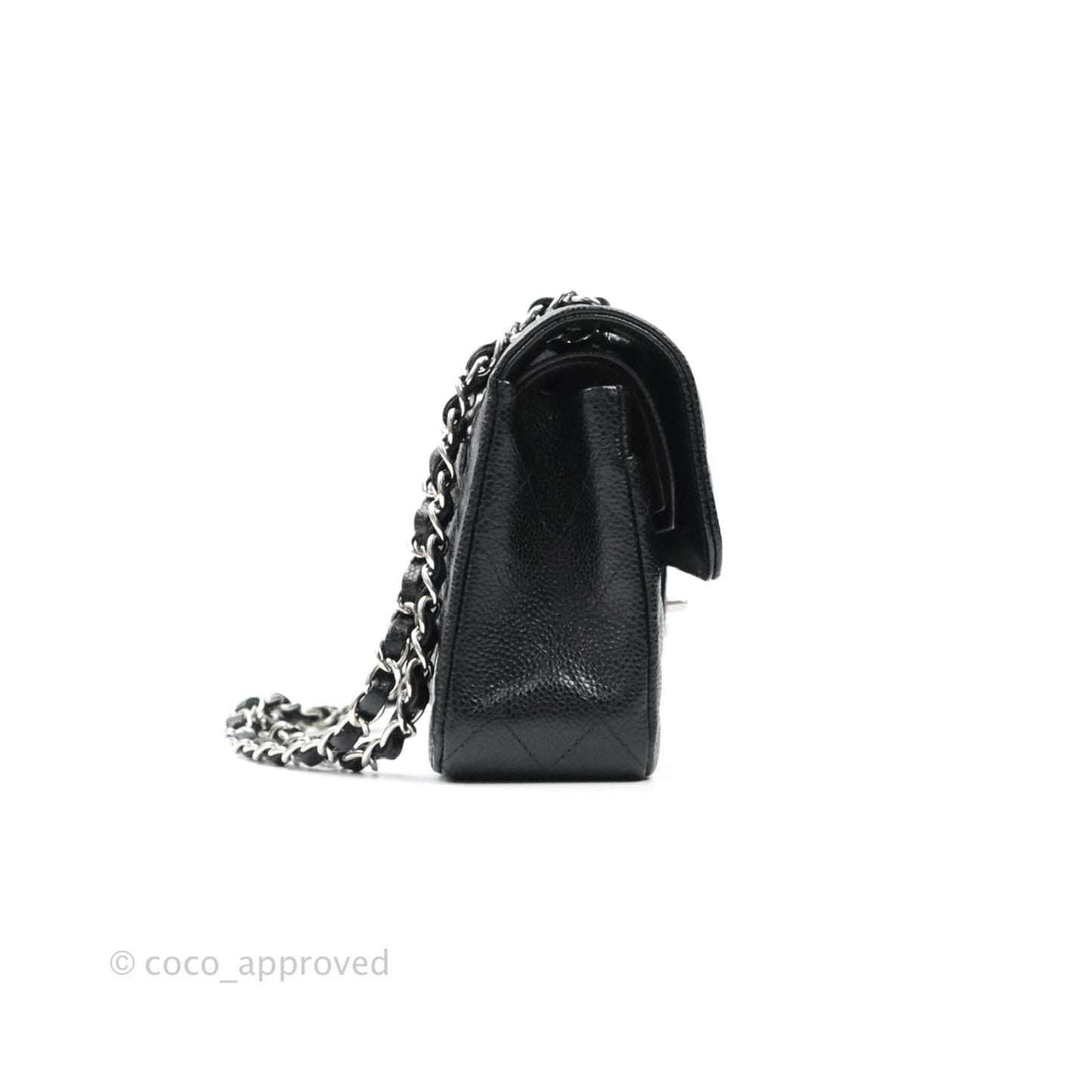 Chanel Classic Small S/M Flap Black Caviar Silver Hardware