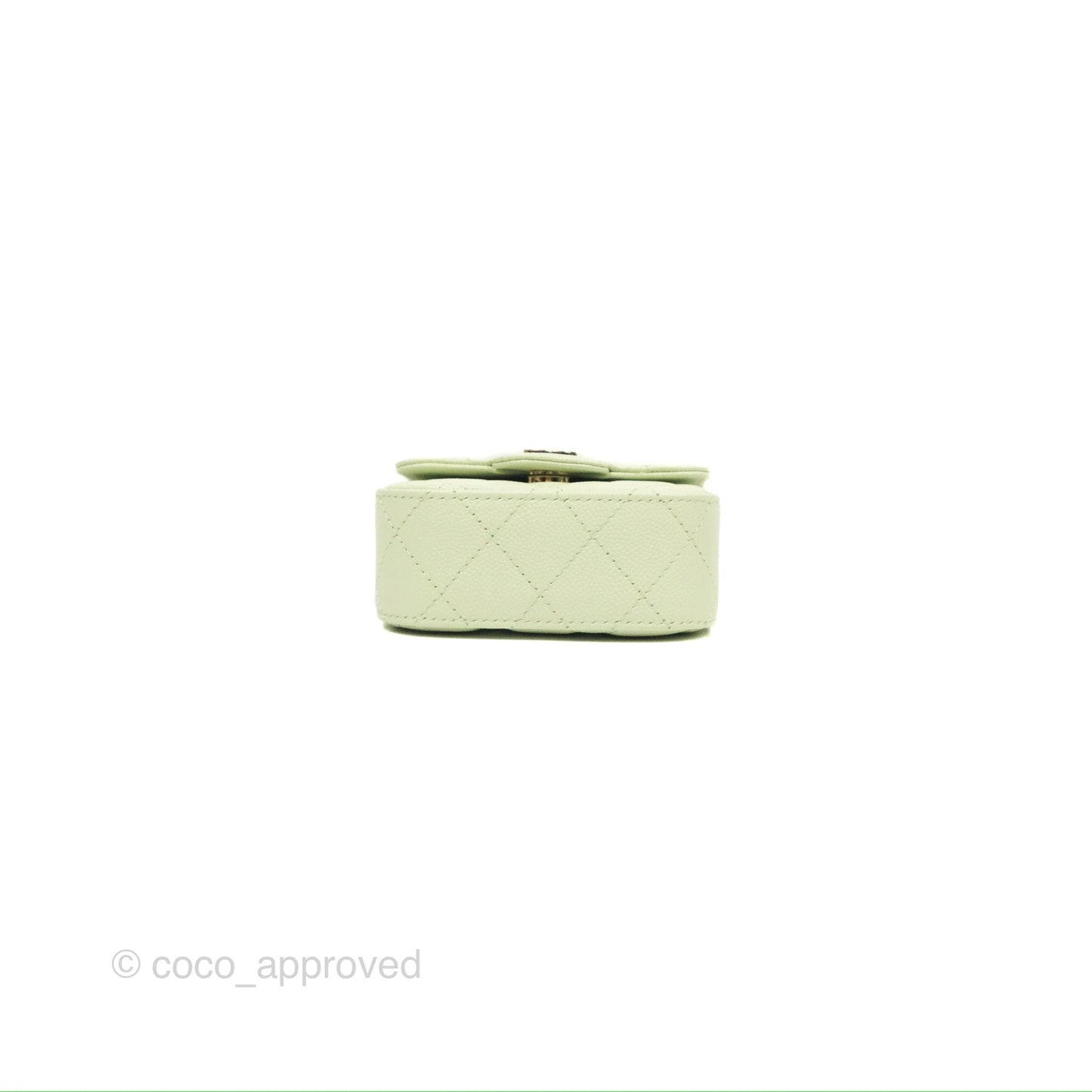 Chanel Mini Clutch With Chain Mint Green Caviar Gold Hardware 22C