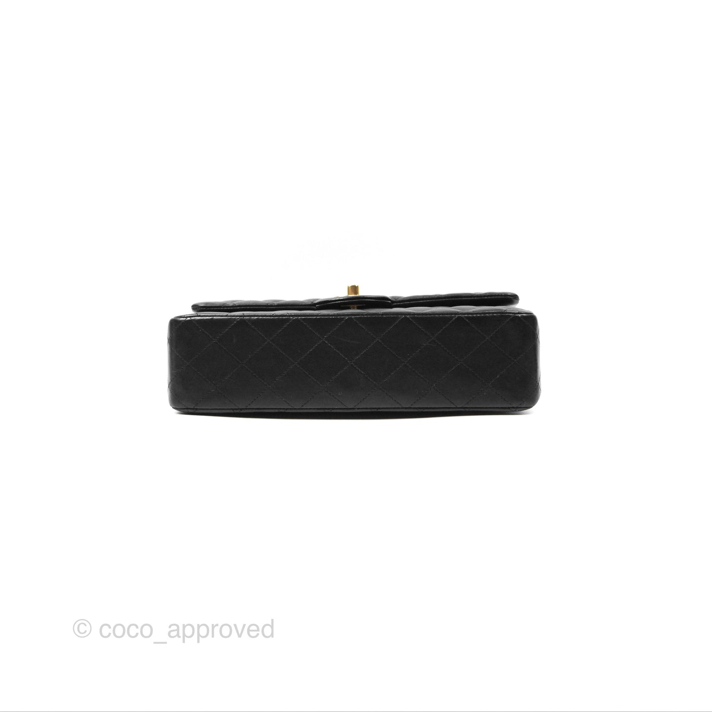 Chanel Classic M/L Medium Flap Quilted Black Lambskin Gold Hardware