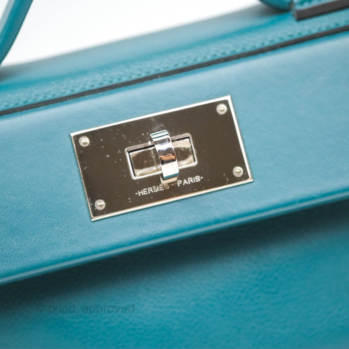 Hermès 24/24 21 Mini Vert Bosphore Evercolor Swift Palladium Hardware