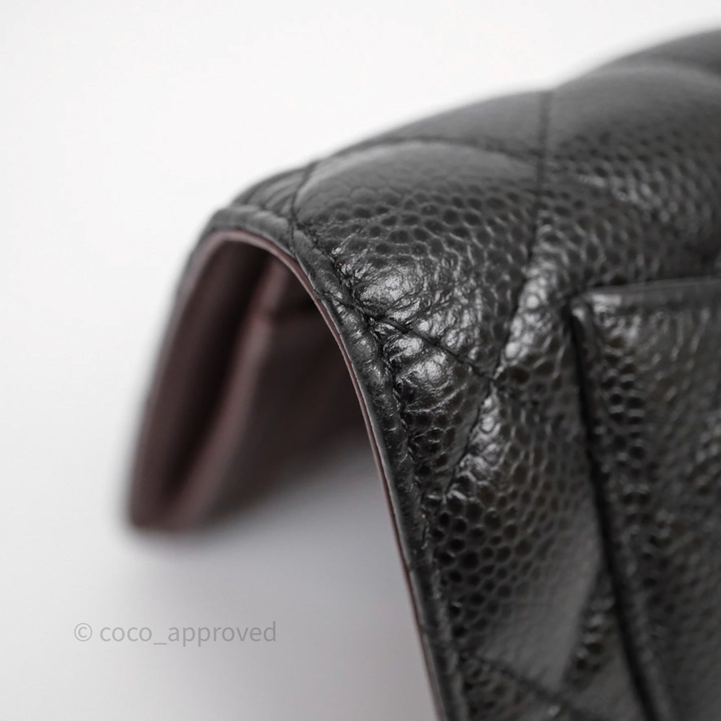 Chanel Classic Quilted Long Wallet Black Caviar Gold Hardware