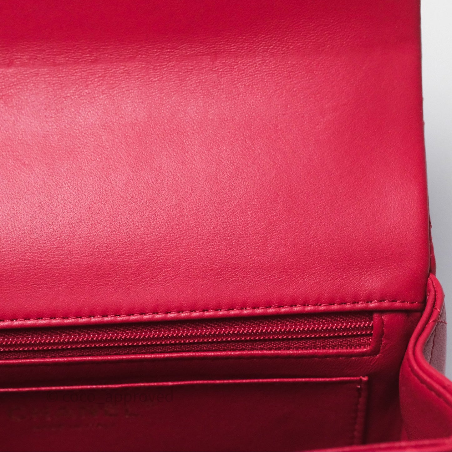 Chanel Top Handle Mini Rectangular Flap Red Lambskin Gold Hardware