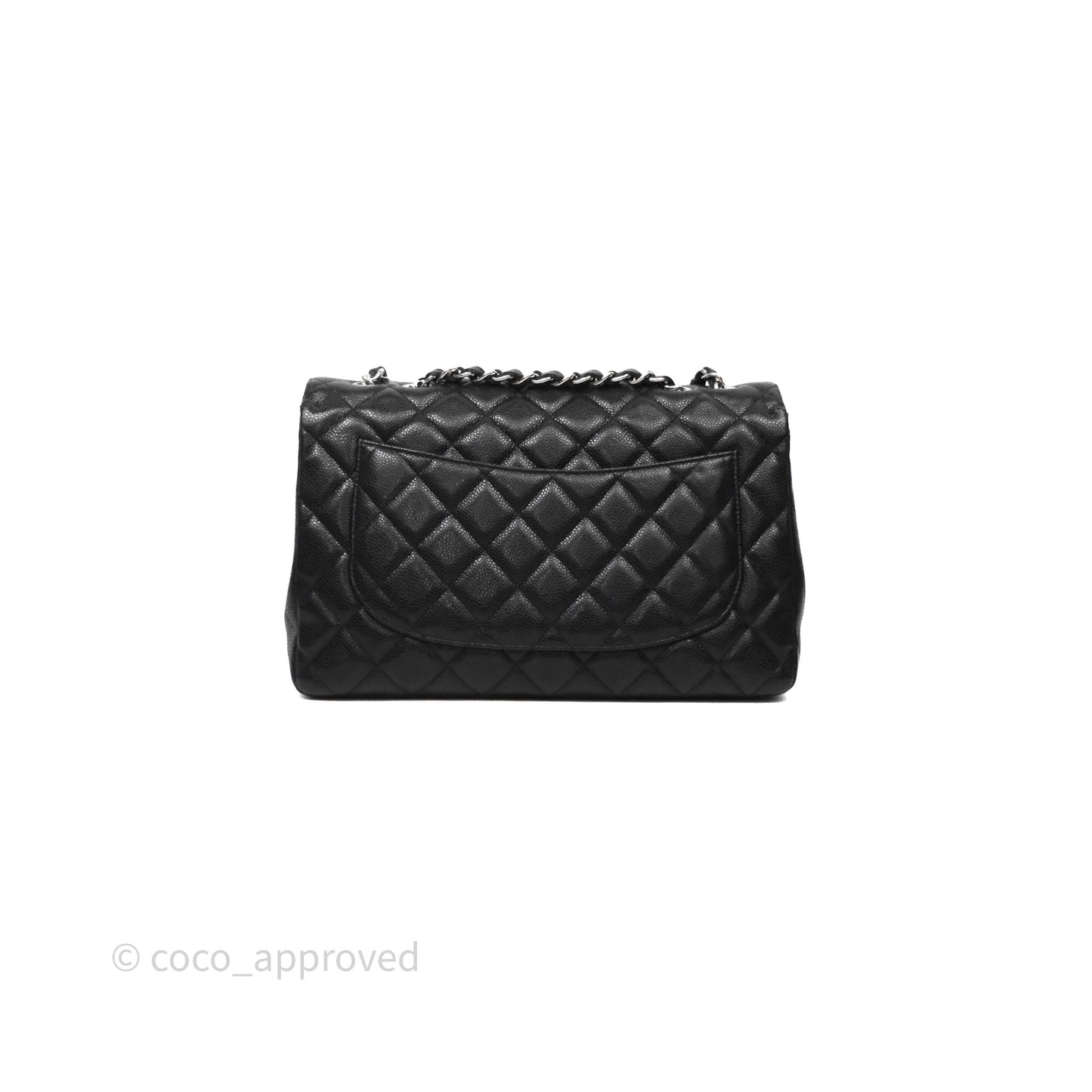 Chanel Jumbo Single Flap Black Caviar Silver Hardware