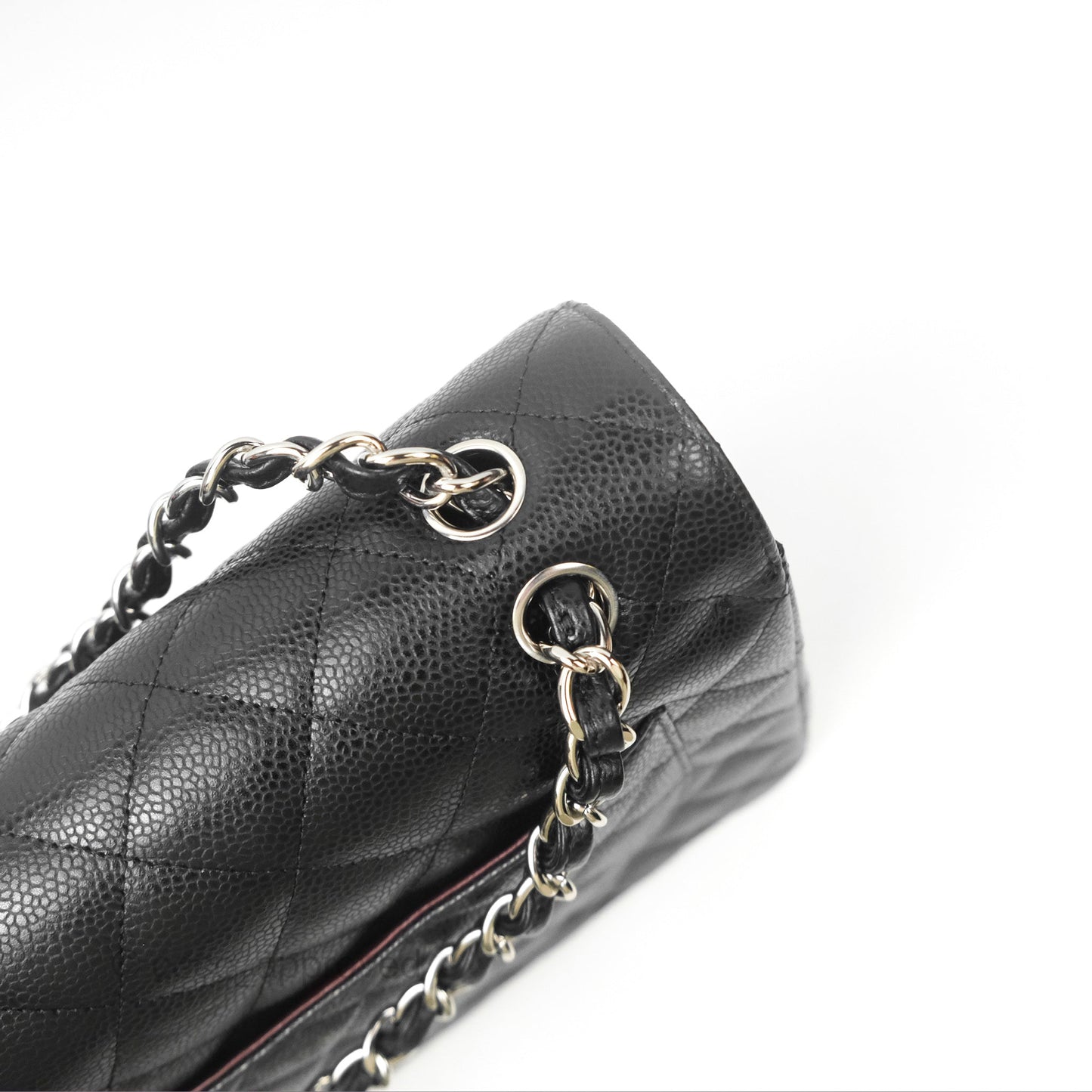 Chanel Quilted Maxi Double Flap Black Caviar Silver Hardware