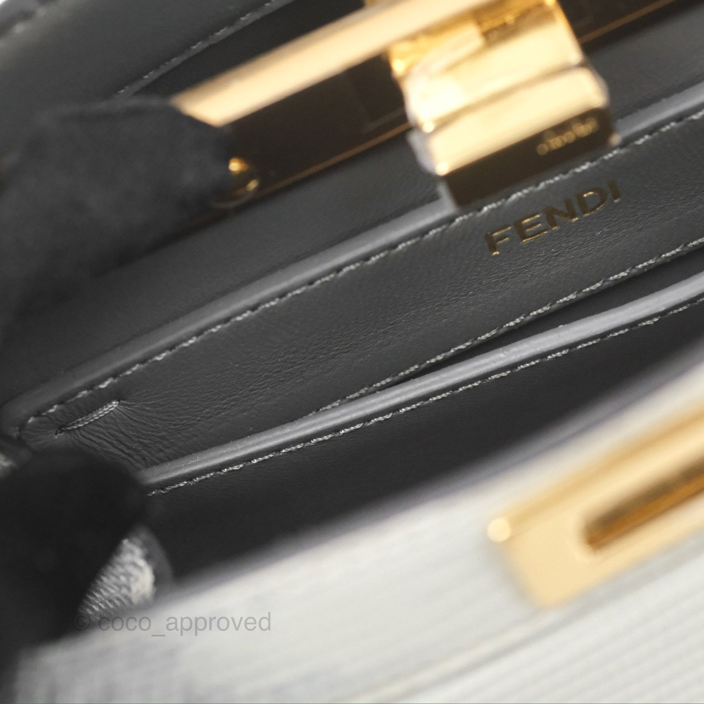 Fendi Peekaboo ISeeU Petite White lizard Leather Bag