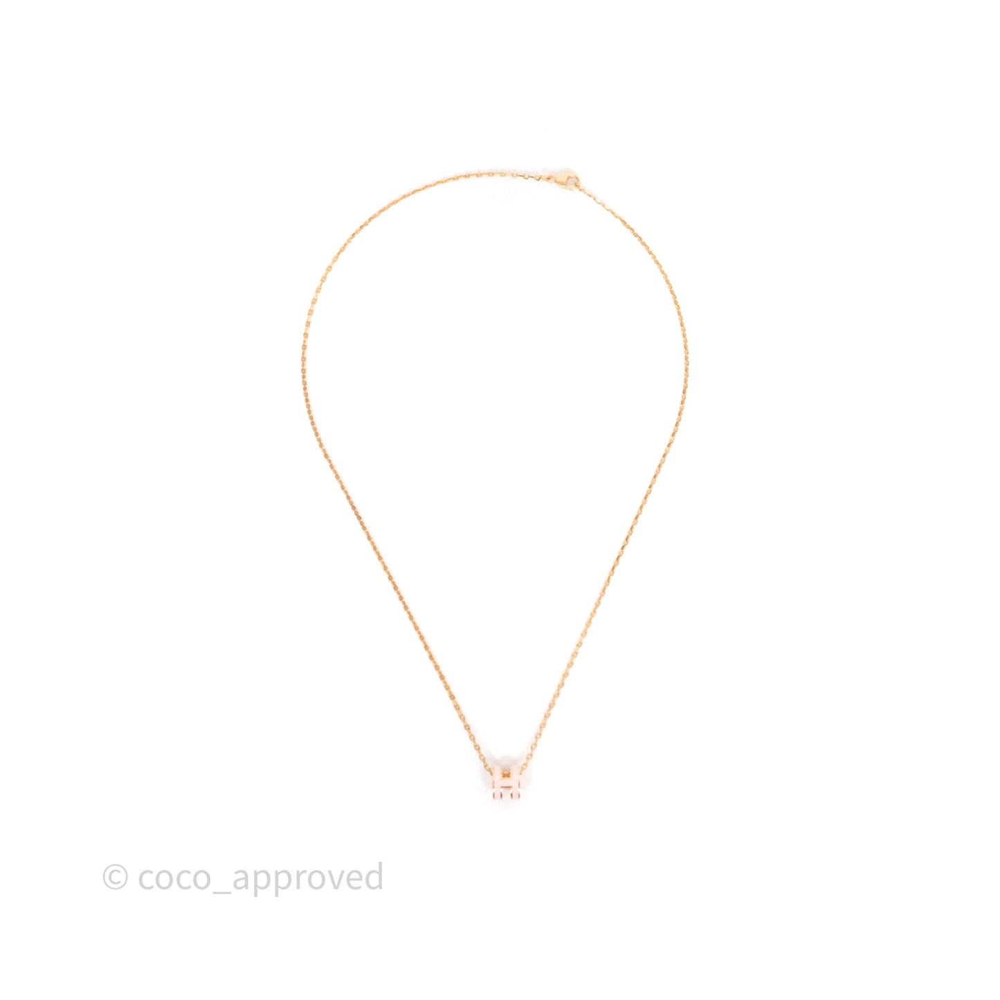 Hermès Mini Pop H Pendant Necklace Rose Dragee 5U Rose Gold Hardware