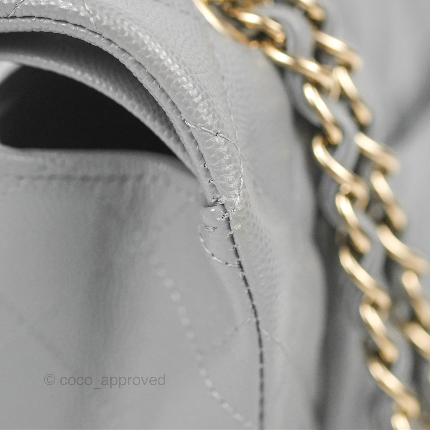 Chanel Small Classic Quilted Flap Grey Caviar Gold Hardware 20C