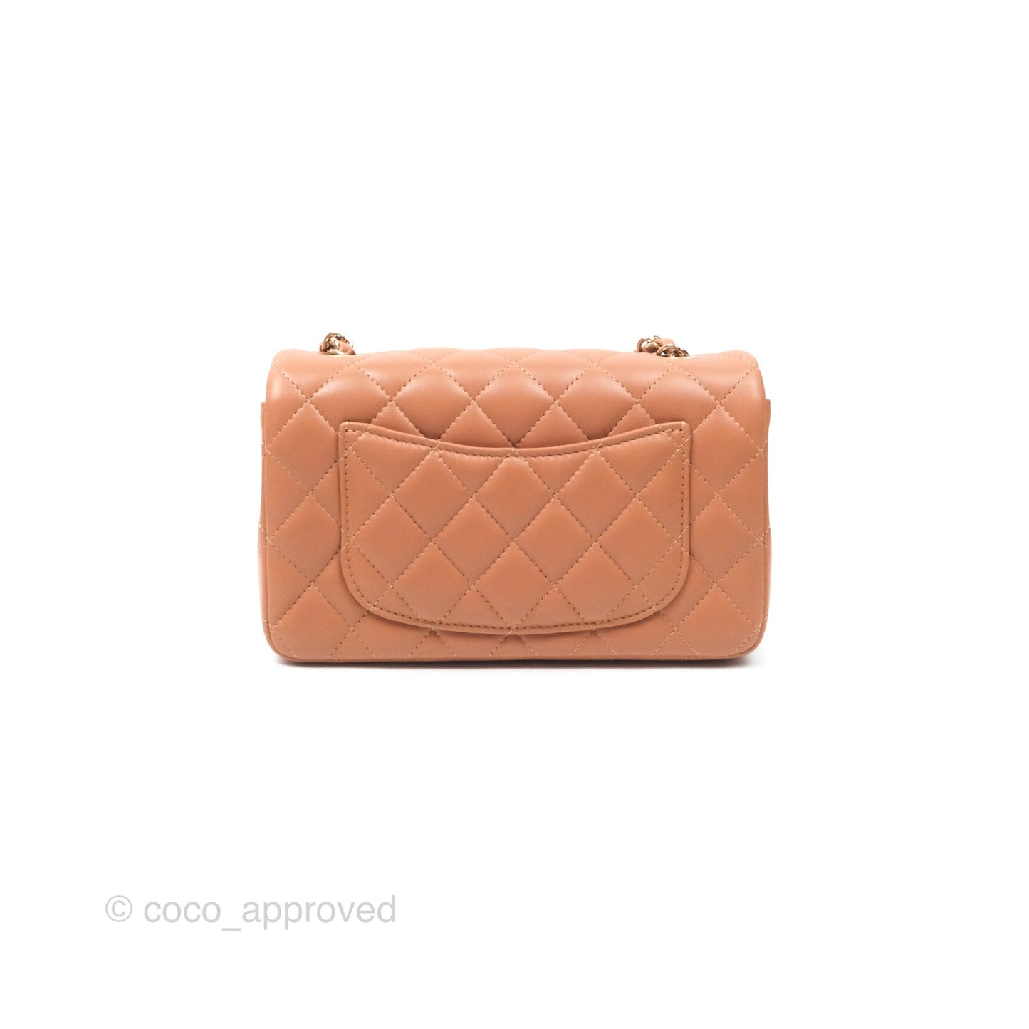 Chanel Quilted Mini Rectangular Flap Caramel Lambskin Gold Hardware