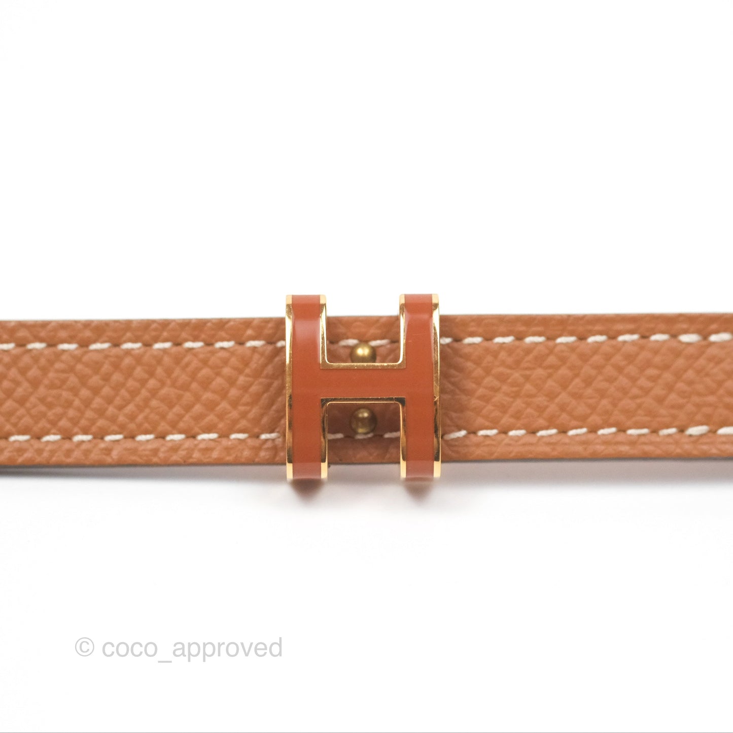Hermès Pop H 15 Belt Epsom Gold Rose Gold Hardware