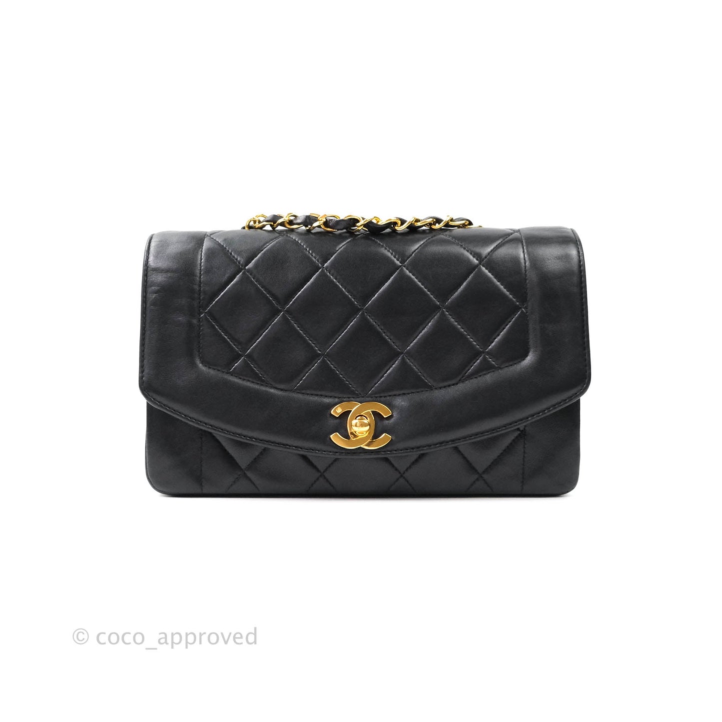 Chanel Black Quilted Lambskin Small Vintage Classic Diana Flap Bag