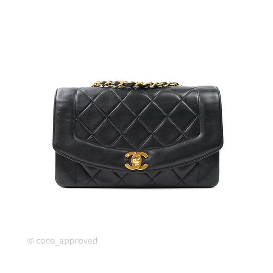 Chanel Black Quilted Lambskin Small Vintage Classic Diana Flap Bag