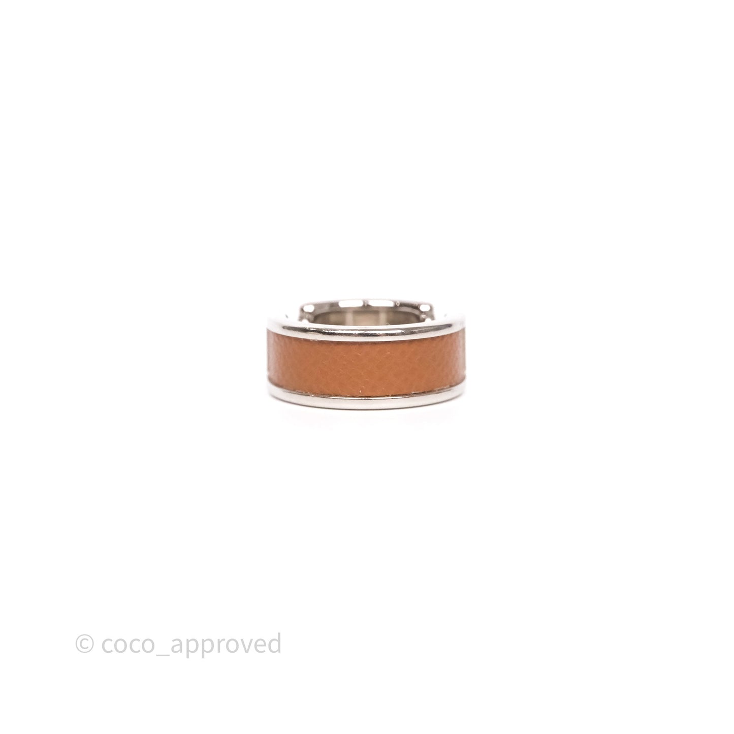 Hermès Olympe Ring Medium Model Gold 37 Epsom Silver Hardware