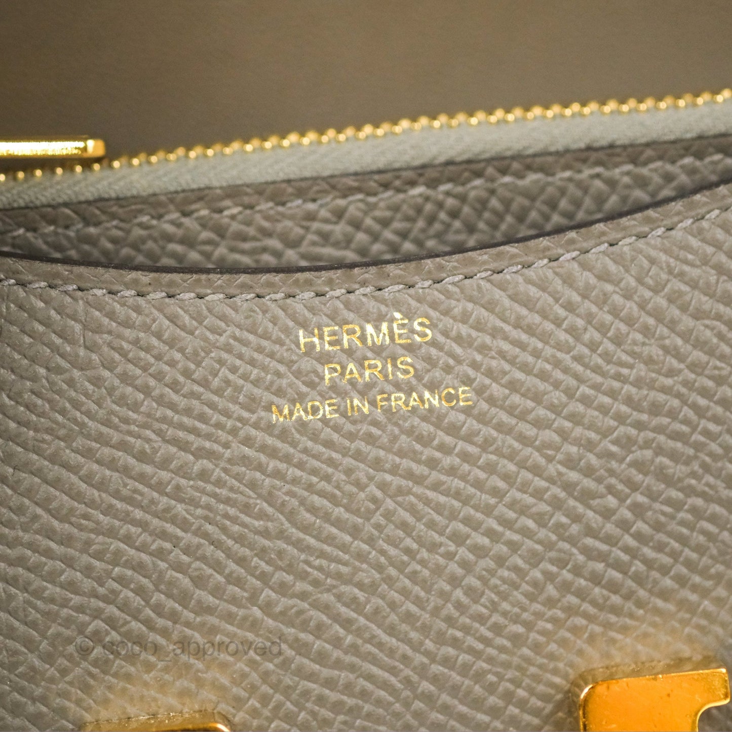 Hermès Constance Slim Wallet Gris Meyer 0L Epsom Gold Hardware