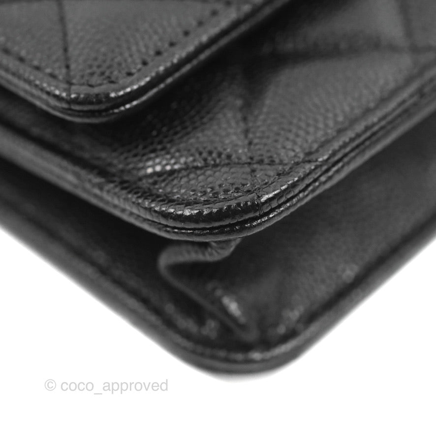 Chanel Quilted So Black Wallet on Chain WOC Caviar Incognito Hardware