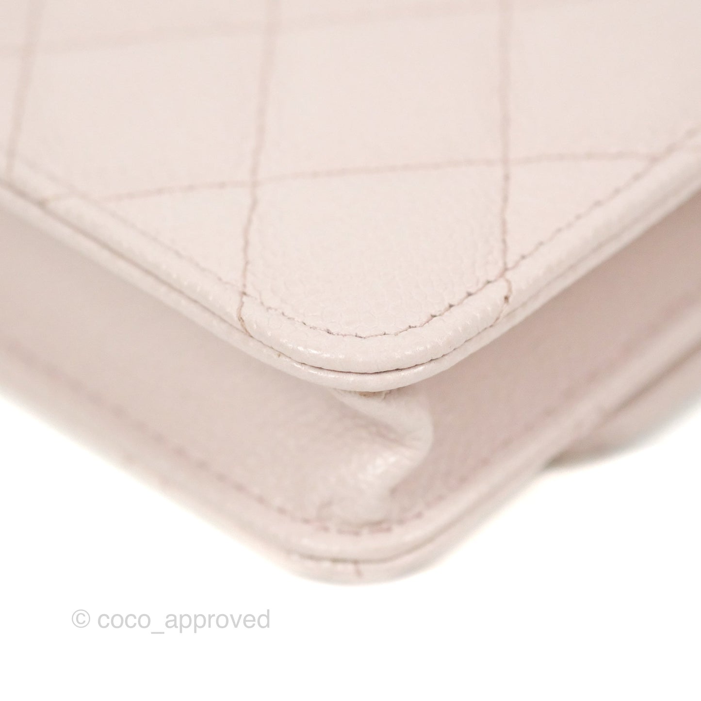 Chanel Miss Coco Clutch With Chain Quilted Lilac Pink Caviar Gold Hardware