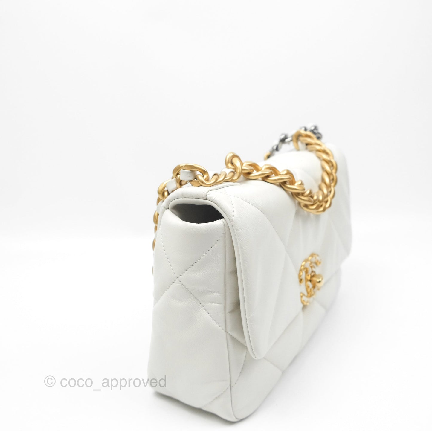 Chanel 19 Small Off White Mixed Hardware