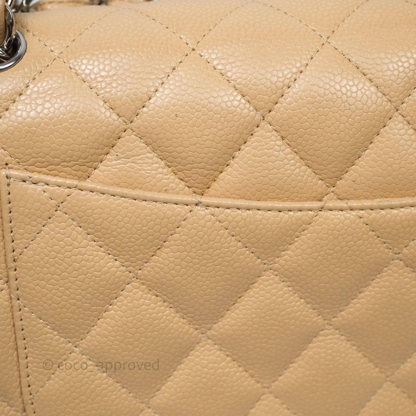 Chanel Jumbo Double Flap Beige Caviar Silver Hardware⁣⁣