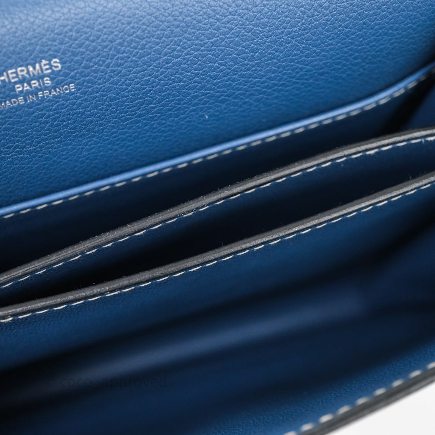 Hermès Roulis 23 Blue Evercolor Palladium Hardware