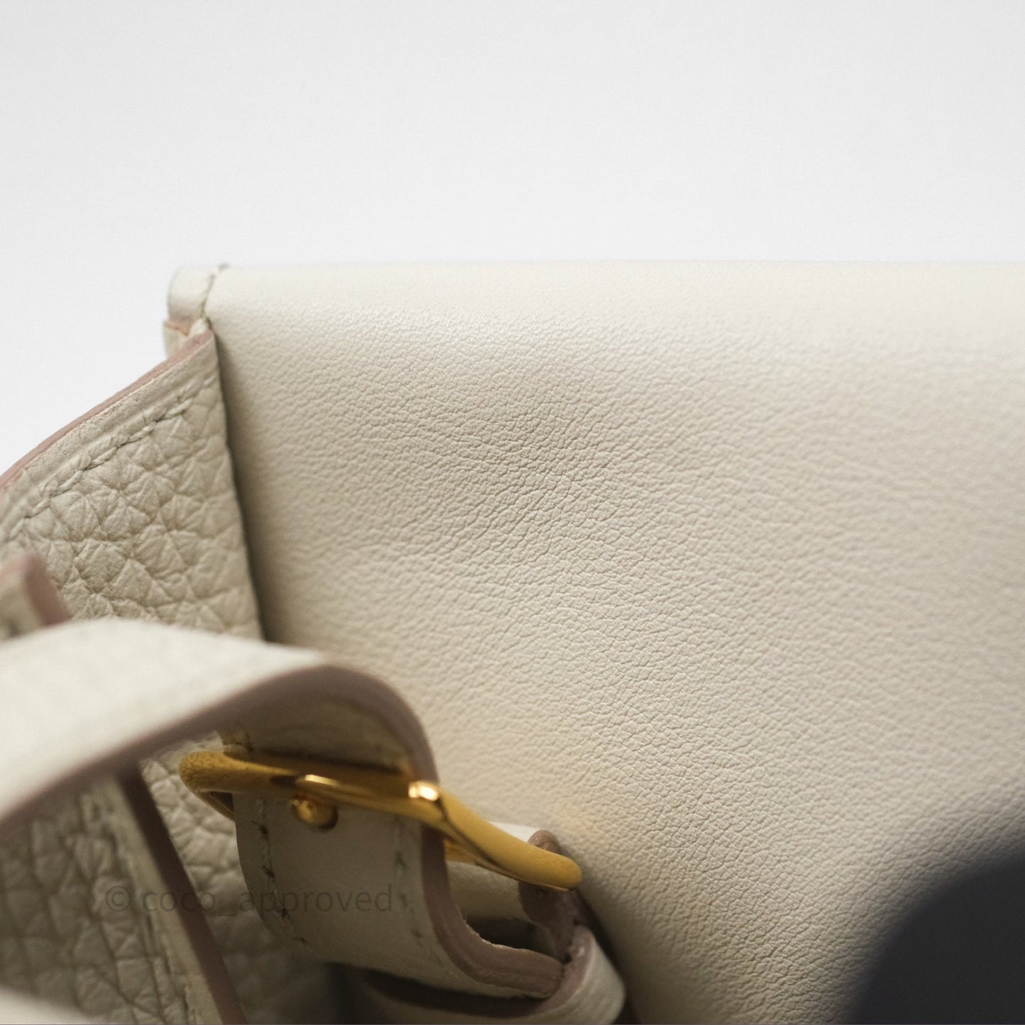 Hermès Halzan 25  Beton 8L Clemence Gold Hardware