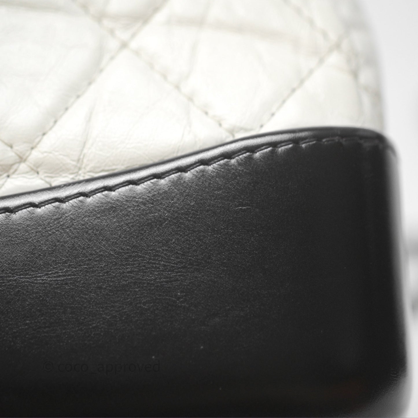 Chanel Small Gabrielle Backpack White Black Aged Calfskin