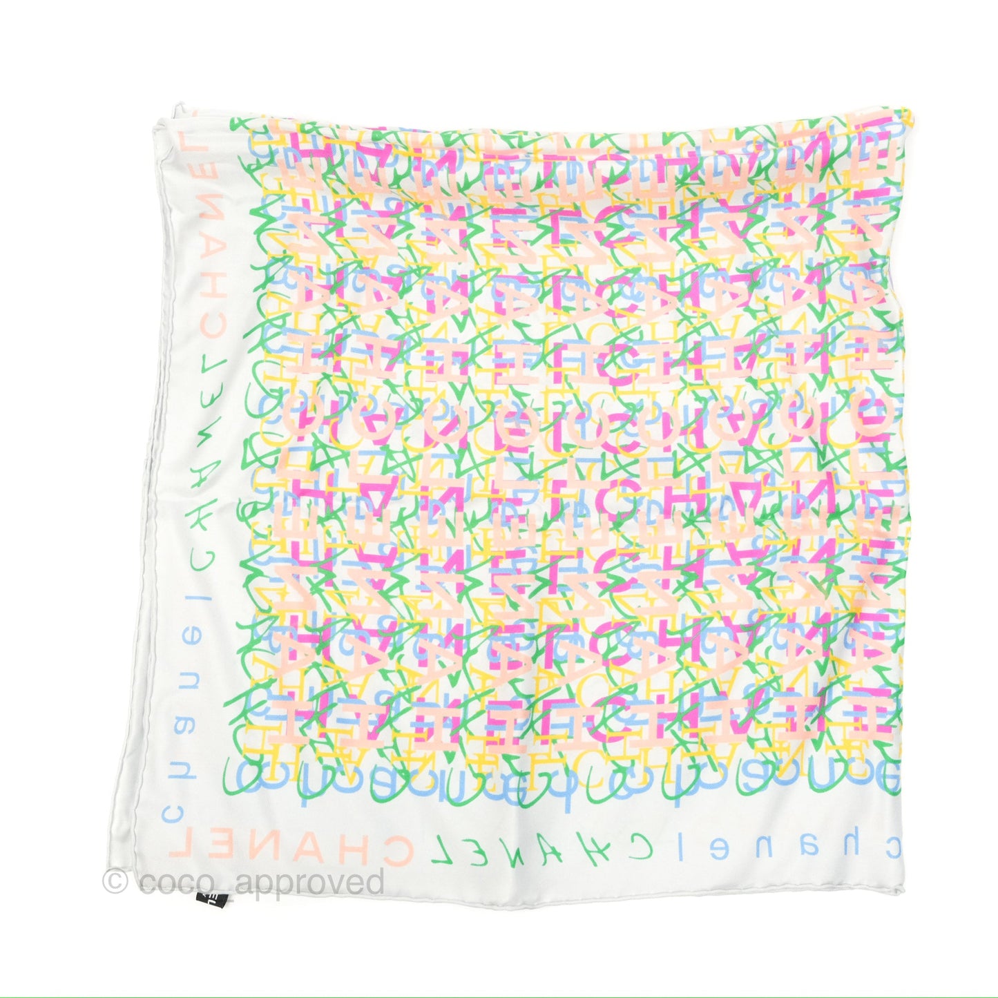 Chanel CC Logo Silk Square Scarf 90