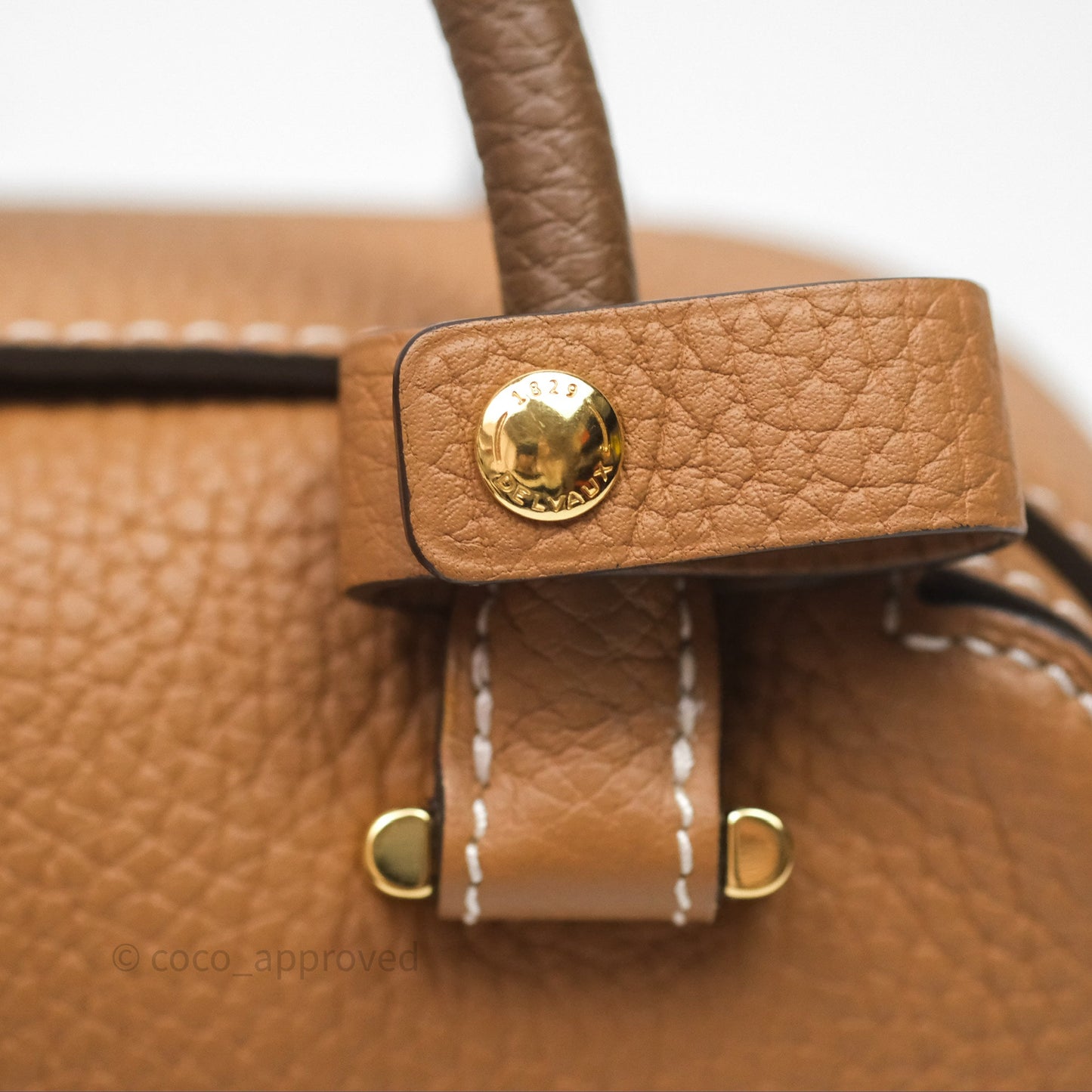 Delvaux Cool Box Nano Taurillon Soft Grained Calfskin Vegetal Ivory Gold Hardware