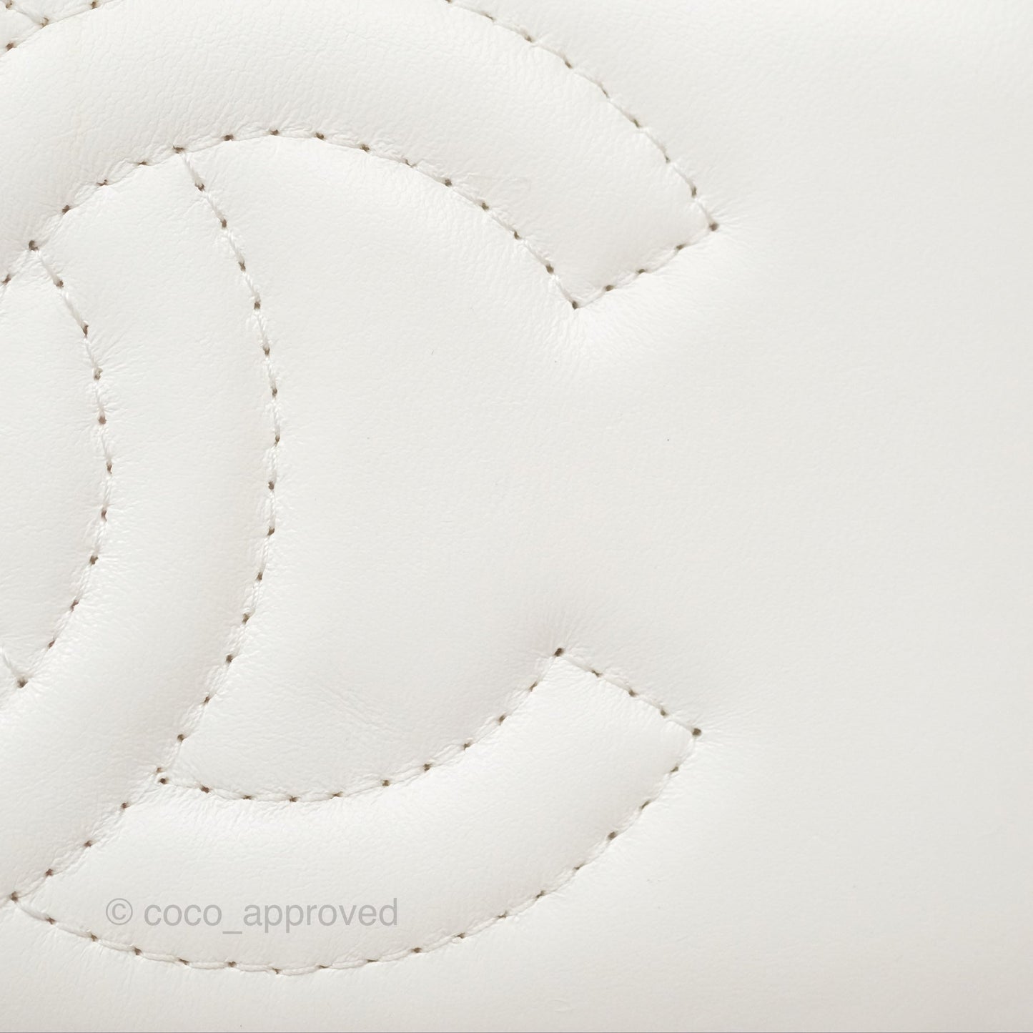 Chanel All Slide Vanity with Adjustable Chain White Lambskin Aged Gold Hardware