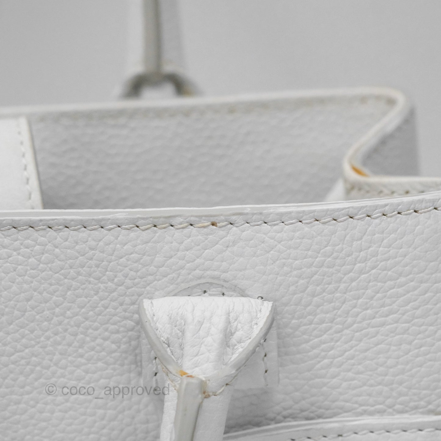 Chanel Mini Neo Executive Shopper Tote White Grained Calfskin Silver Hardware