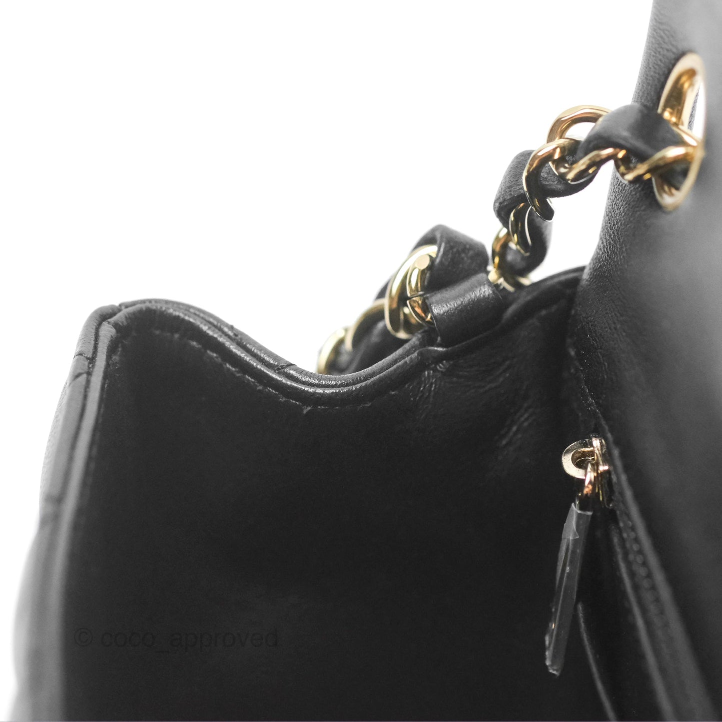 Chanel Mini Square Flap Bag Quilted Black Lambskin Gold Hardware