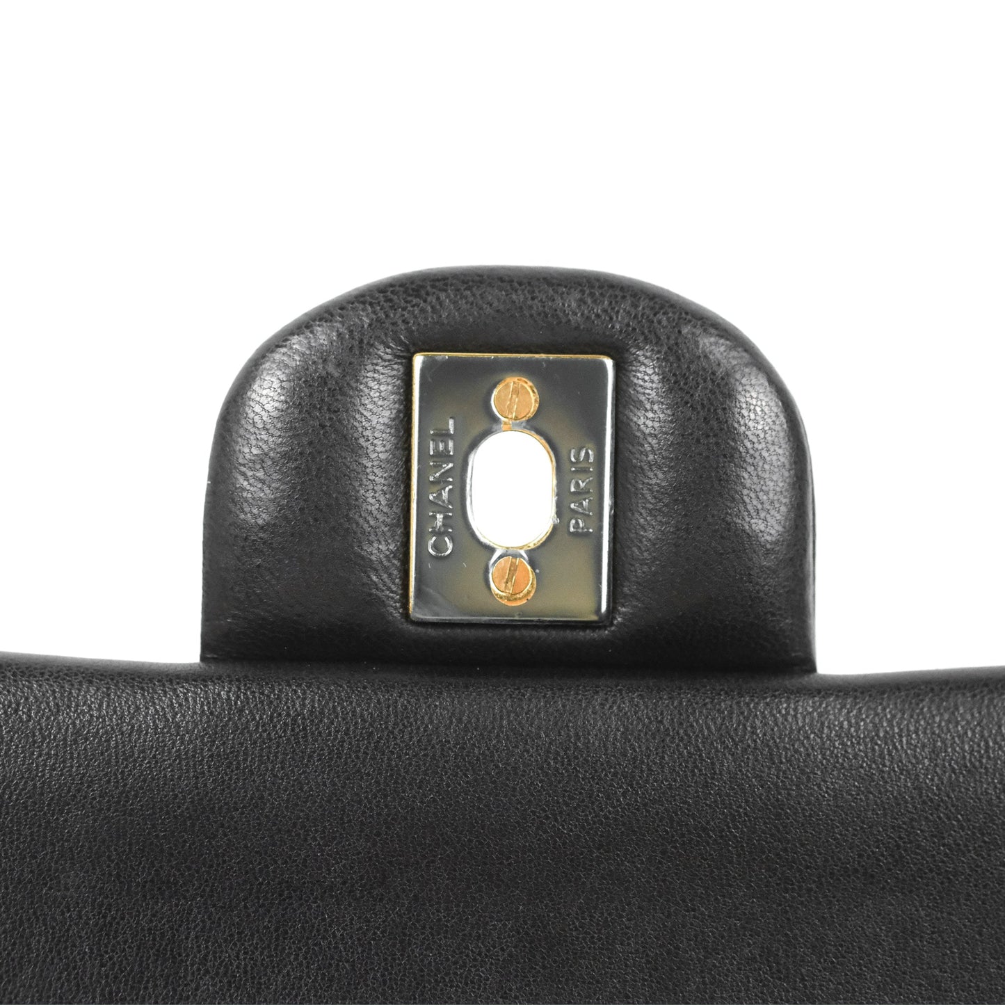 Chanel Classic M/L Medium Flap Quilted Black Lambskin Gold Hardware