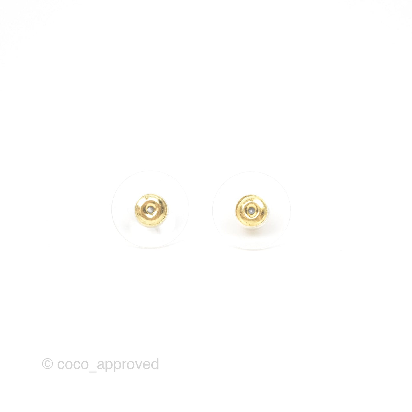 Chanel Crystal CHA-NEL Heart Earrings Gold Tone 23P