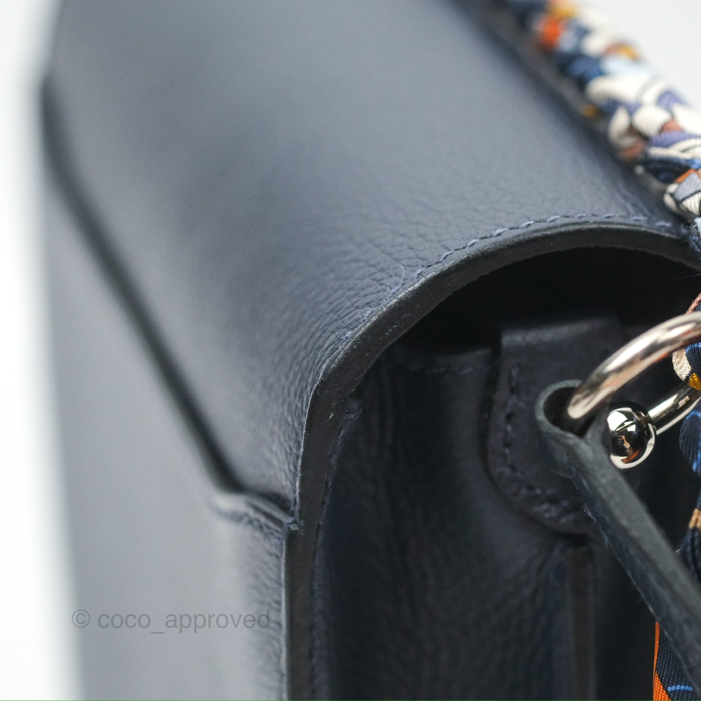 Hermès Roulis Mini 18 Blue Nuit Evercolor Palladium Hardware