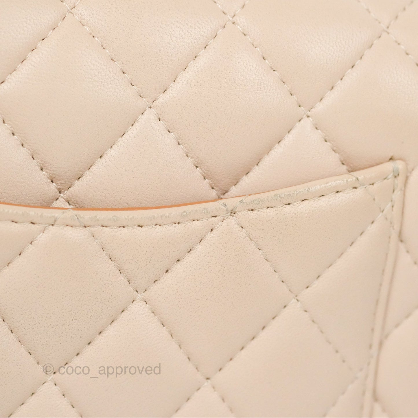 Chanel Top Handle Mini Rectangular Flap Bag Ecru/Beige Lambskin Gold Hardware 23P