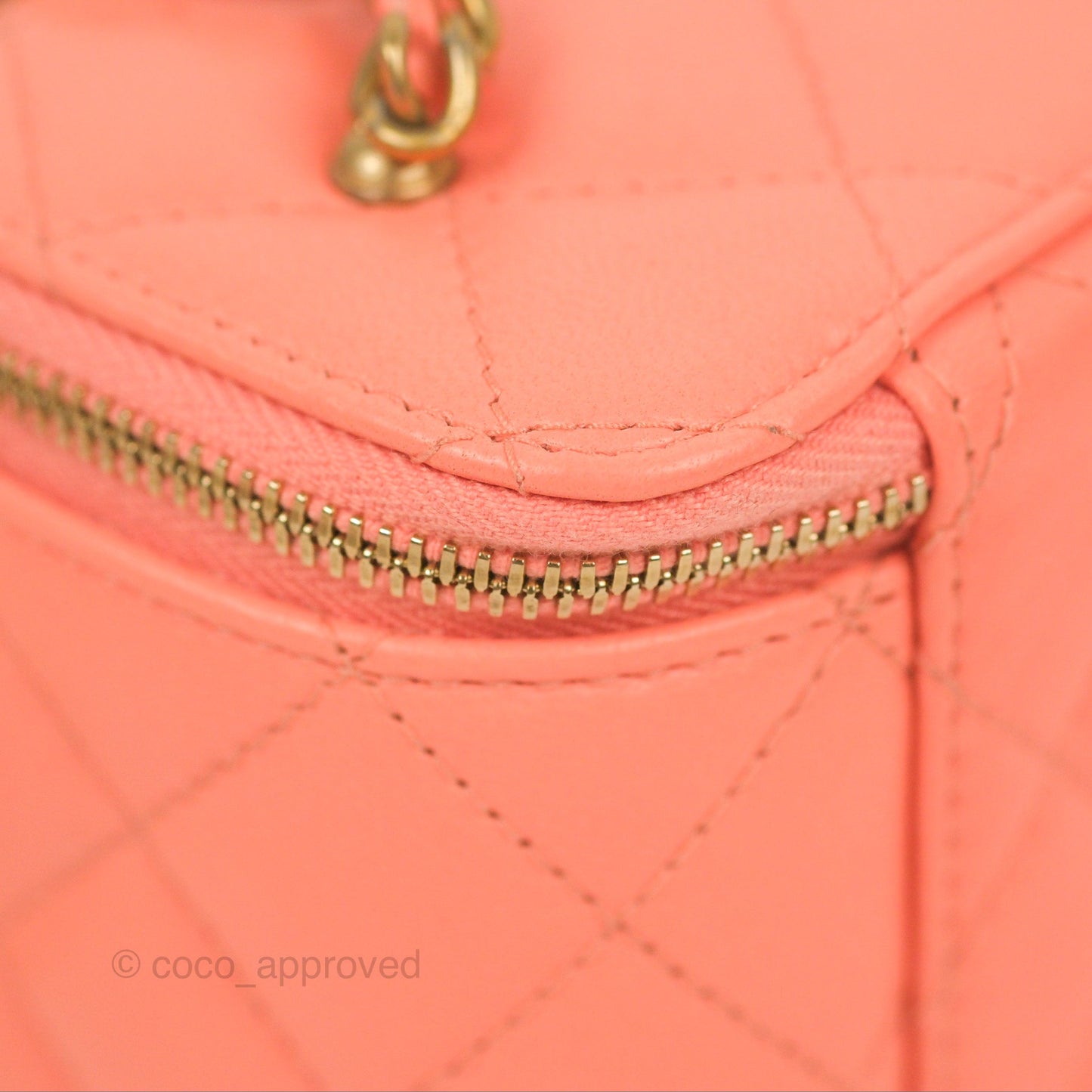 Chanel Mini Pearl Crush Vanity With Chain Orange Clair Gold Hardware