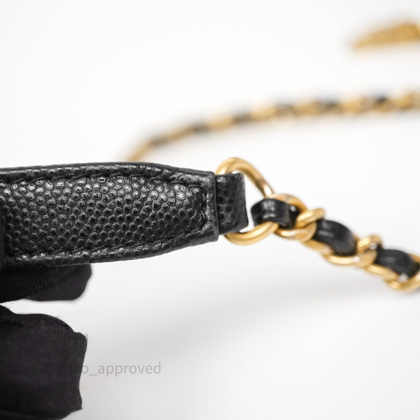 Chanel Small Coco Handle Black Caviar Aged Gold Hardware Braided Handle
