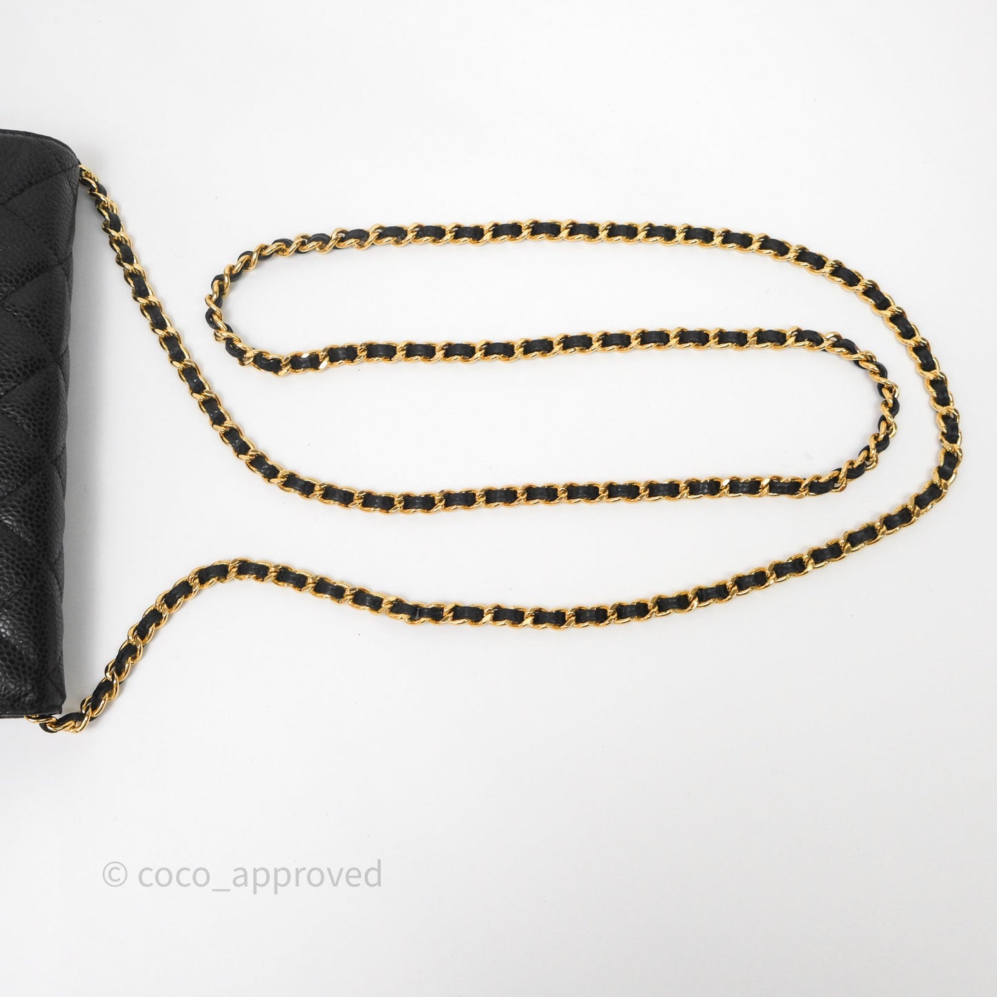 Chanel Quilted WOC Black Caviar Gold Hardware