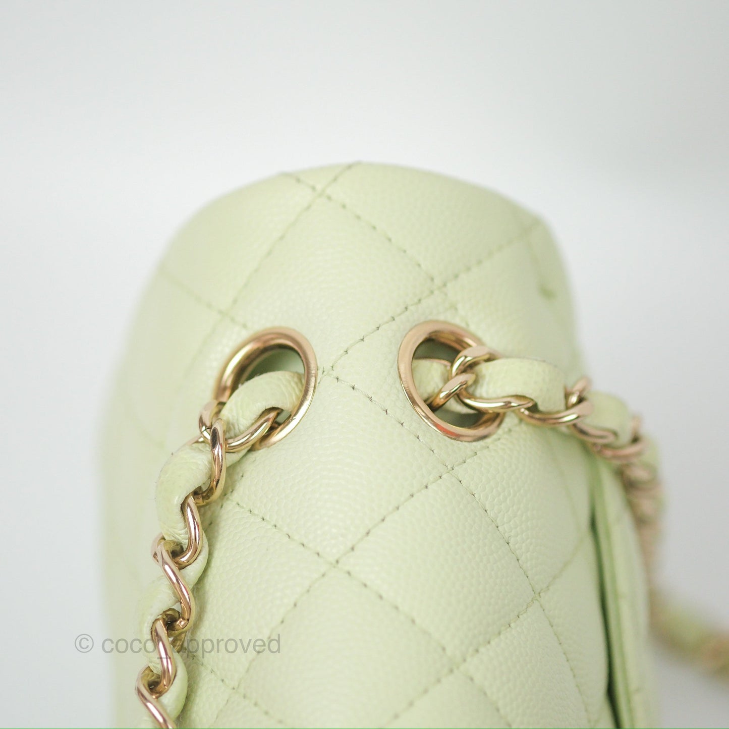 Chanel Small Quilted Classic Flap Mint Green Caviar Gold Hardware 22C