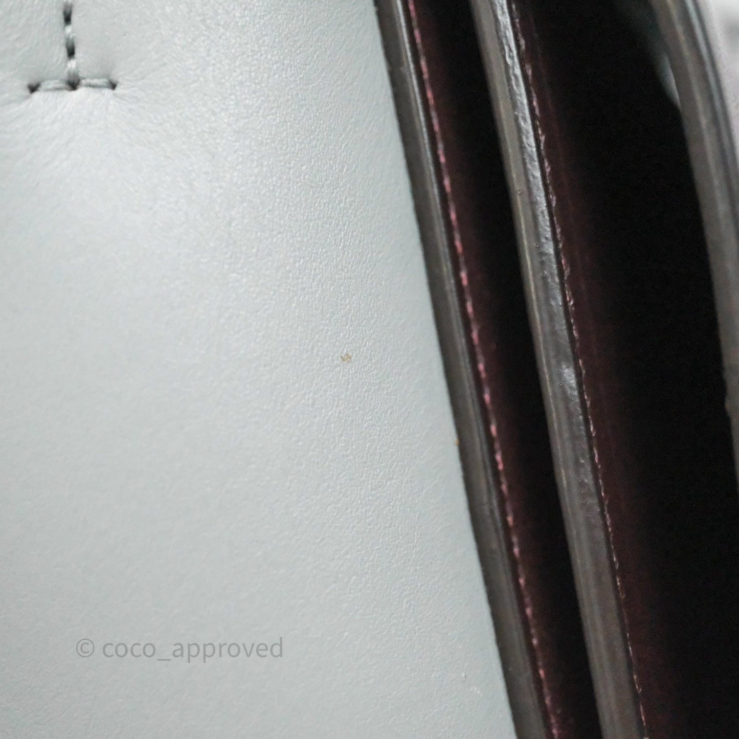 Celine Medium Frame Bag Burgundy / Pearl Blue Calfskin Silver Hardware